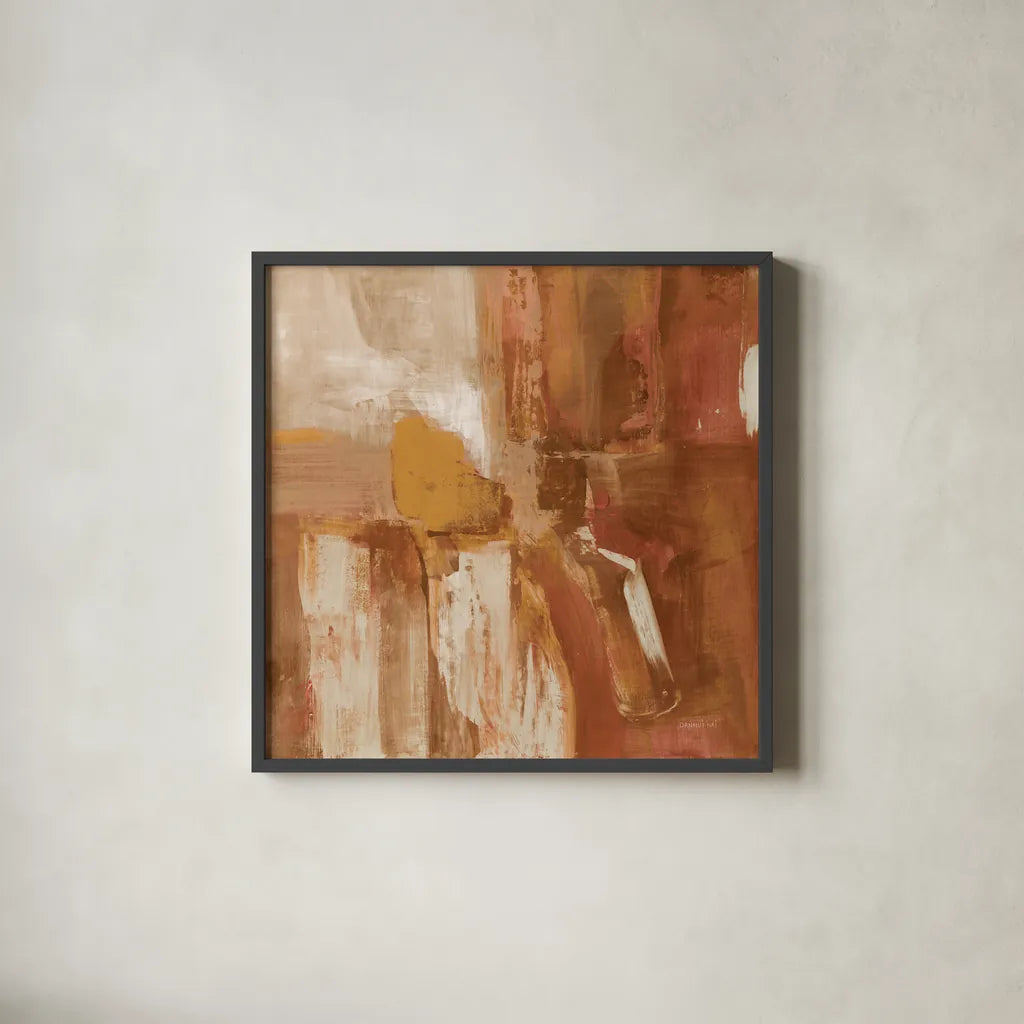 Forest Feel I Autumn by Danhui Nai. Shown in a sleek black glass frame for a contemporary gallery look. Available as an archival giclee rolled canvas, fine art paper, or poster print. SKU 81948a.