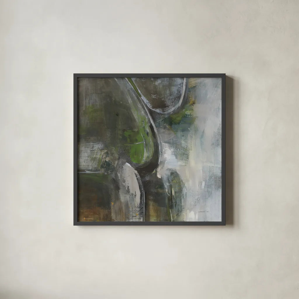 Forest Feel II by Danhui Nai. Shown in a sleek black glass frame for a contemporary gallery look. Available as an archival giclee rolled canvas, fine art paper, or poster print. SKU 81744a.