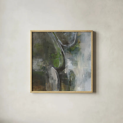 Forest Feel II by Danhui Nai. Shown in a natural wood glass frame for a timeless modern aesthetic. Available as an archival giclee rolled canvas, fine art paper, or poster print. SKU 81744a.