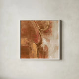 Forest Feel II Autumn by Danhui Nai. Shown in a crisp white glass frame for a clean and minimalist style. Available as an archival giclee rolled canvas, fine art paper, or poster print. SKU 81949a.