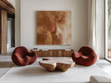 Forest Feel II Autumn by Danhui Nai. Shown as extra-large giant wall art in a modern living room. Available as an archival giclee rolled canvas, fine art paper, or poster print. SKU 81949a.