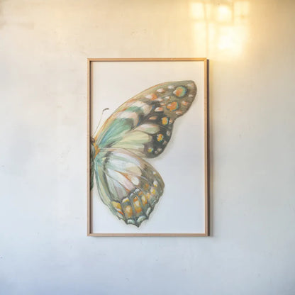 Fragile Wings II by Danhui Nai. shown as a paper print in a natural frame. Available as a archival giclee rolled canvas, fine art paper, or poster print. SKU 65686h.