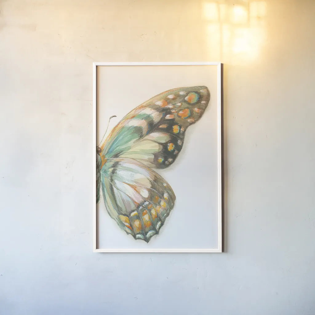 Fragile Wings II by Danhui Nai. shown as a paper print in a white frame. Available as a archival giclee rolled canvas, fine art paper, or poster print. SKU 65686h.
