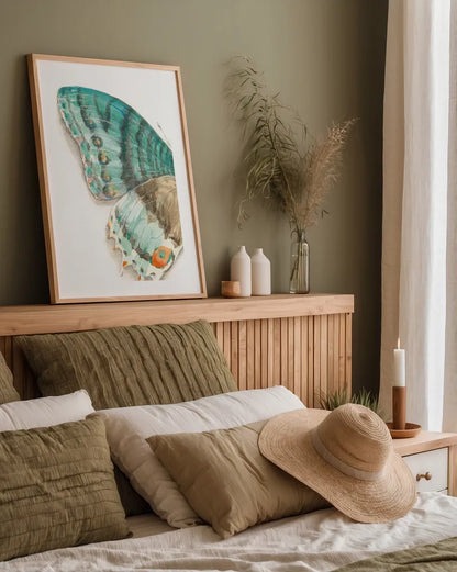 Fragile Wings III by Danhui Nai. shown as a paper print in a natural frame. Available as a archival giclee rolled canvas, fine art paper, or poster print. SKU 65687h.