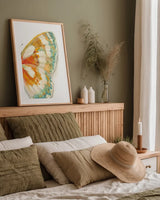 Fragile Wings IV by Danhui Nai. shown as a paper print in a natural frame. Available as a archival giclee rolled canvas, fine art paper, or poster print. SKU 65688h.
