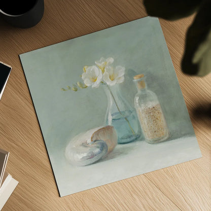 Freesia Spa by Danhui Nai. Shown as a detailed flat fine art print, highlighting archival giclee quality. Available as an archival giclee rolled canvas, fine art paper, or poster print. SKU 5597a.
