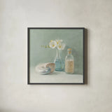 Freesia Spa by Danhui Nai. Shown in a sleek black glass frame for a contemporary gallery look. Available as an archival giclee rolled canvas, fine art paper, or poster print. SKU 5597a.