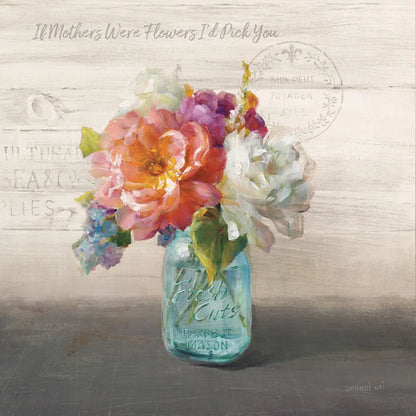 French Cottage Bouquet I Mothers by Danhui Nai. SKU 41685a. Archival Giclee Fine art print for wall decor.