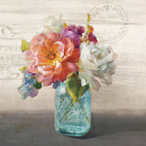 French Cottage Bouquet I No Words by Danhui Nai. SKU 17850a. Archival Giclee Fine art print for wall decor.