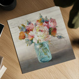 French Cottage Bouquet II by Danhui Nai. Shown as a detailed flat fine art print, highlighting archival giclee quality. Available as an archival giclee rolled canvas, fine art paper, or poster print. SKU 17851a.