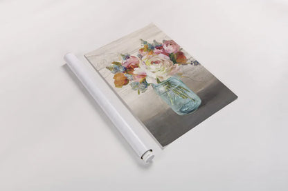 French Cottage Bouquet II Crop by Danhui Nai. shown as a rolled paper print. Available as archival giclee rolled canvas, fine art paper, or poster print. SKU 17851h.
