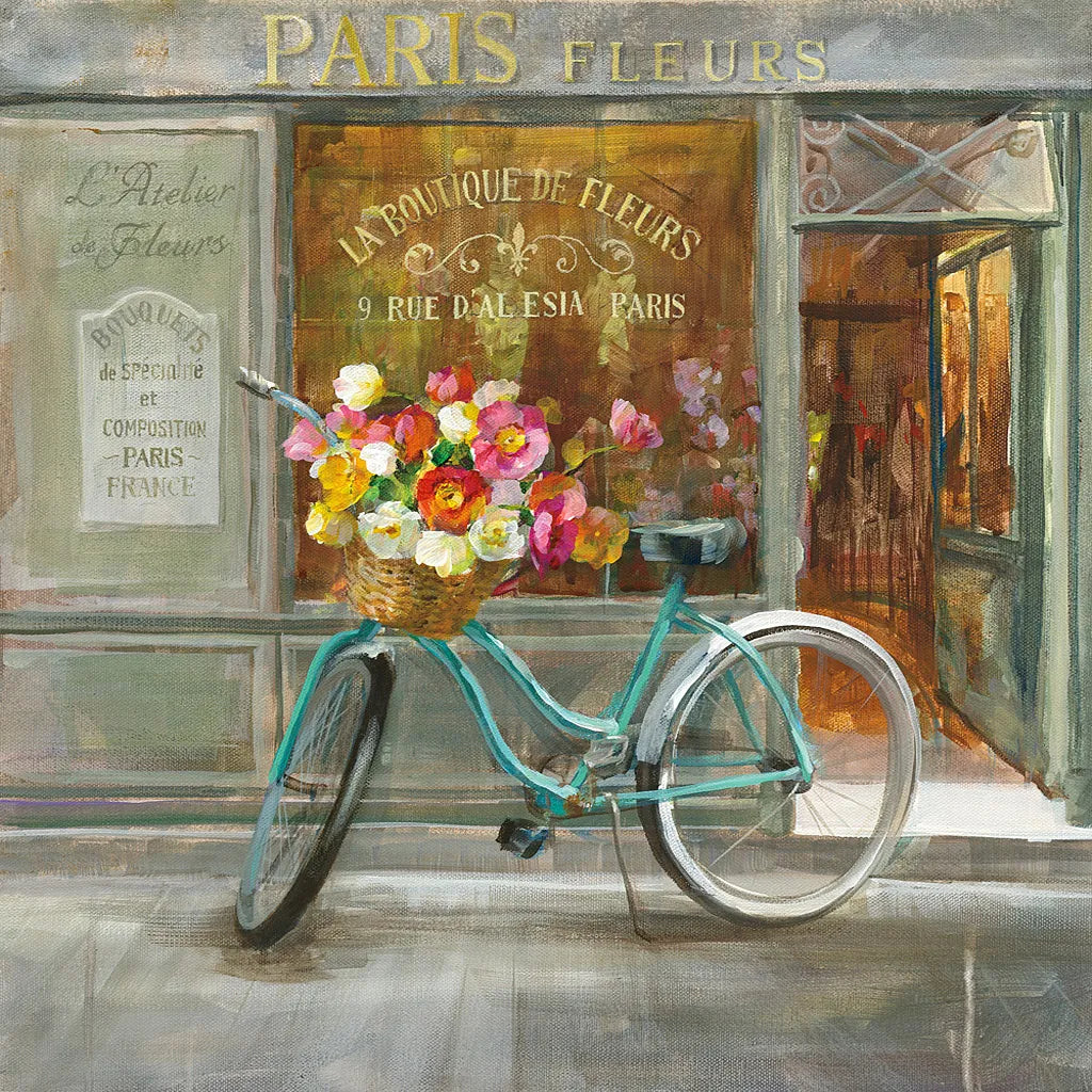 French Flowershop by Danhui Nai. SKU 25906a. Archival Giclee Fine art print for wall decor.
