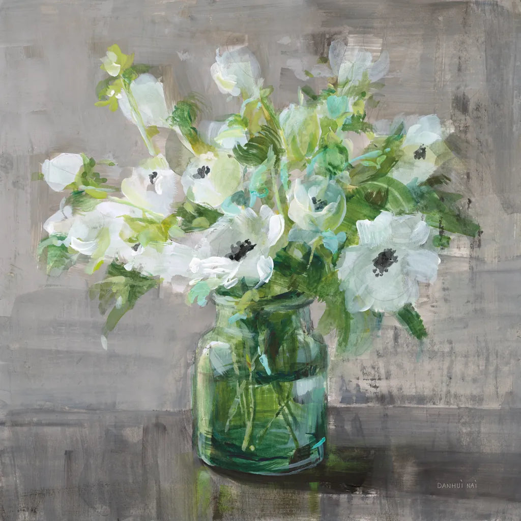 Fresh Anemones by Danhui Nai. SKU 81914a. Archival Giclee Fine art print for wall decor.
