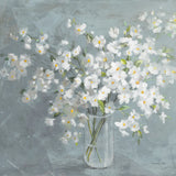 Fresh White Bouquet Gray Crop by Danhui Nai. SKU 75578a. Archival Giclee Fine art print for wall decor.