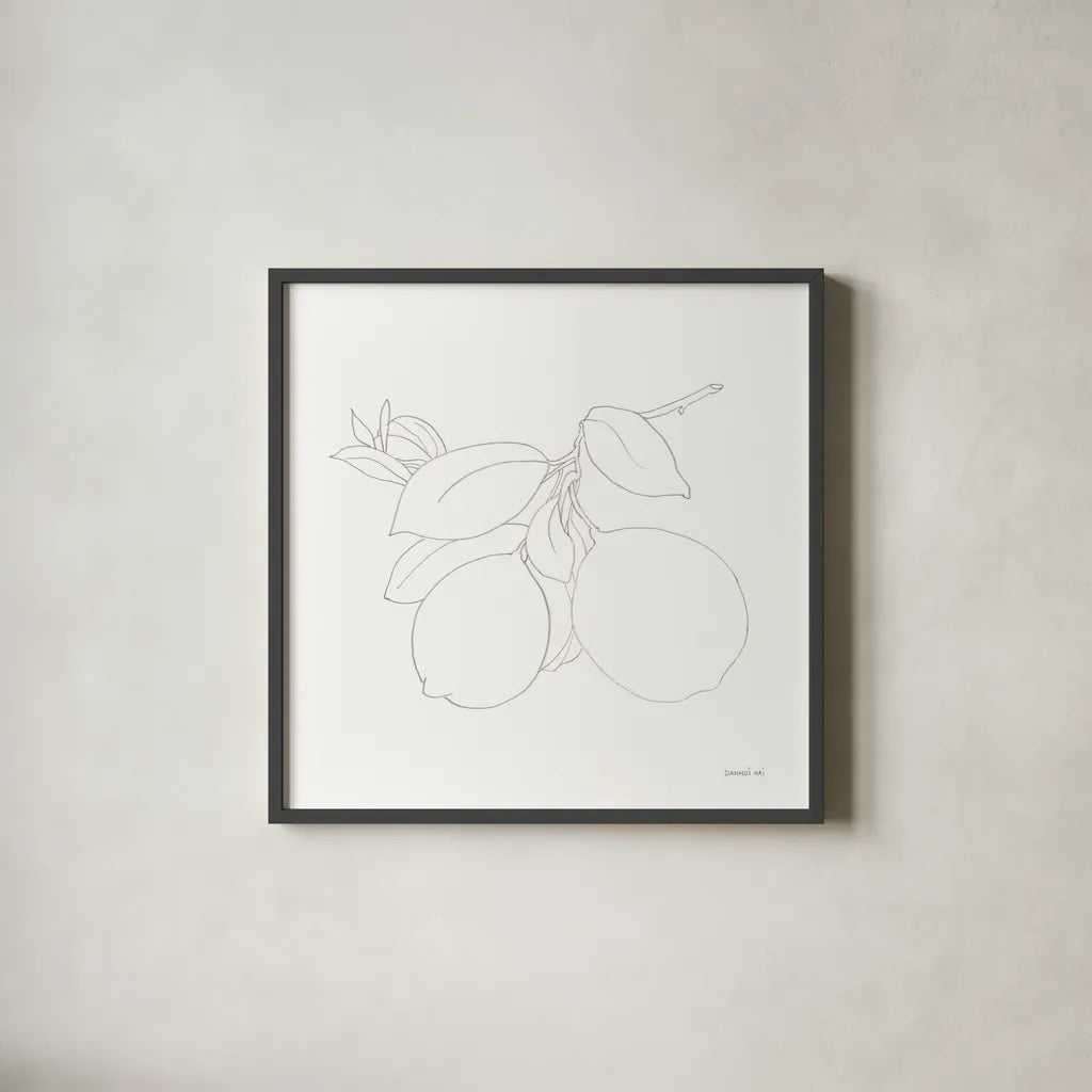 Fruitful II by Danhui Nai. Shown in a sleek black glass frame for a contemporary gallery look. Available as an archival giclee rolled canvas, fine art paper, or poster print. SKU 85213a.