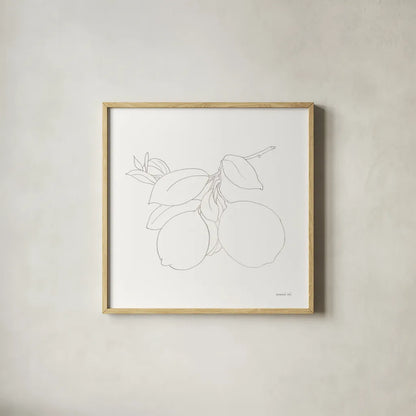 Fruitful II by Danhui Nai. Shown in a natural wood glass frame for a timeless modern aesthetic. Available as an archival giclee rolled canvas, fine art paper, or poster print. SKU 85213a.