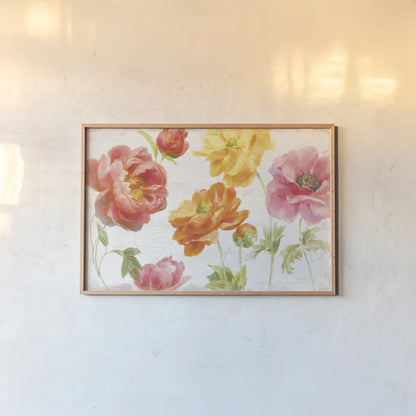 Full Bloom I by Danhui Nai. shown as a paper print in a natural frame. Available as a archival giclee rolled canvas, fine art paper, or poster print. SKU 61367i.