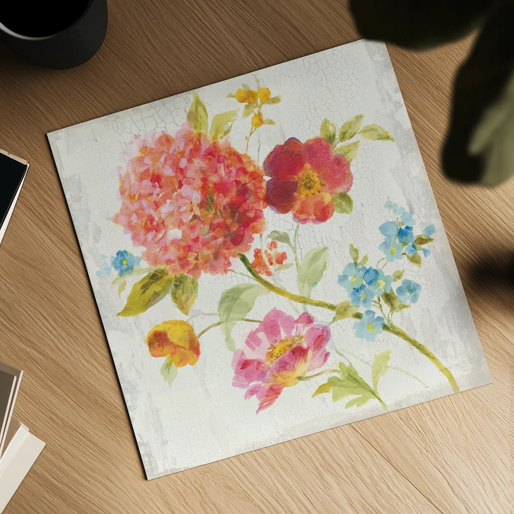 Full Bloom IV by Danhui Nai. Shown as a detailed flat fine art print, highlighting archival giclee quality. Available as an archival giclee rolled canvas, fine art paper, or poster print. SKU 61370a.