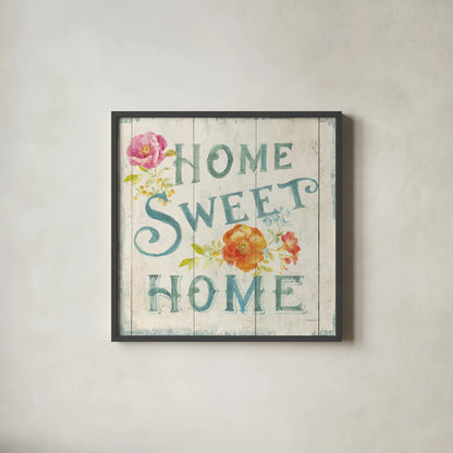 Full Bloom XI Floral by Danhui Nai. Shown in a sleek black glass frame for a contemporary gallery look. Available as an archival giclee rolled canvas, fine art paper, or poster print. SKU 61817a.