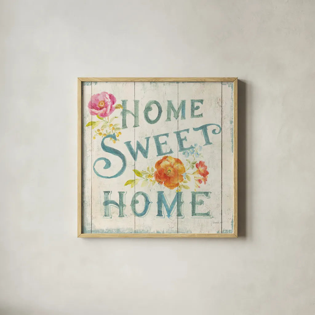 Full Bloom XI Floral by Danhui Nai. Shown in a natural wood glass frame for a timeless modern aesthetic. Available as an archival giclee rolled canvas, fine art paper, or poster print. SKU 61817a.