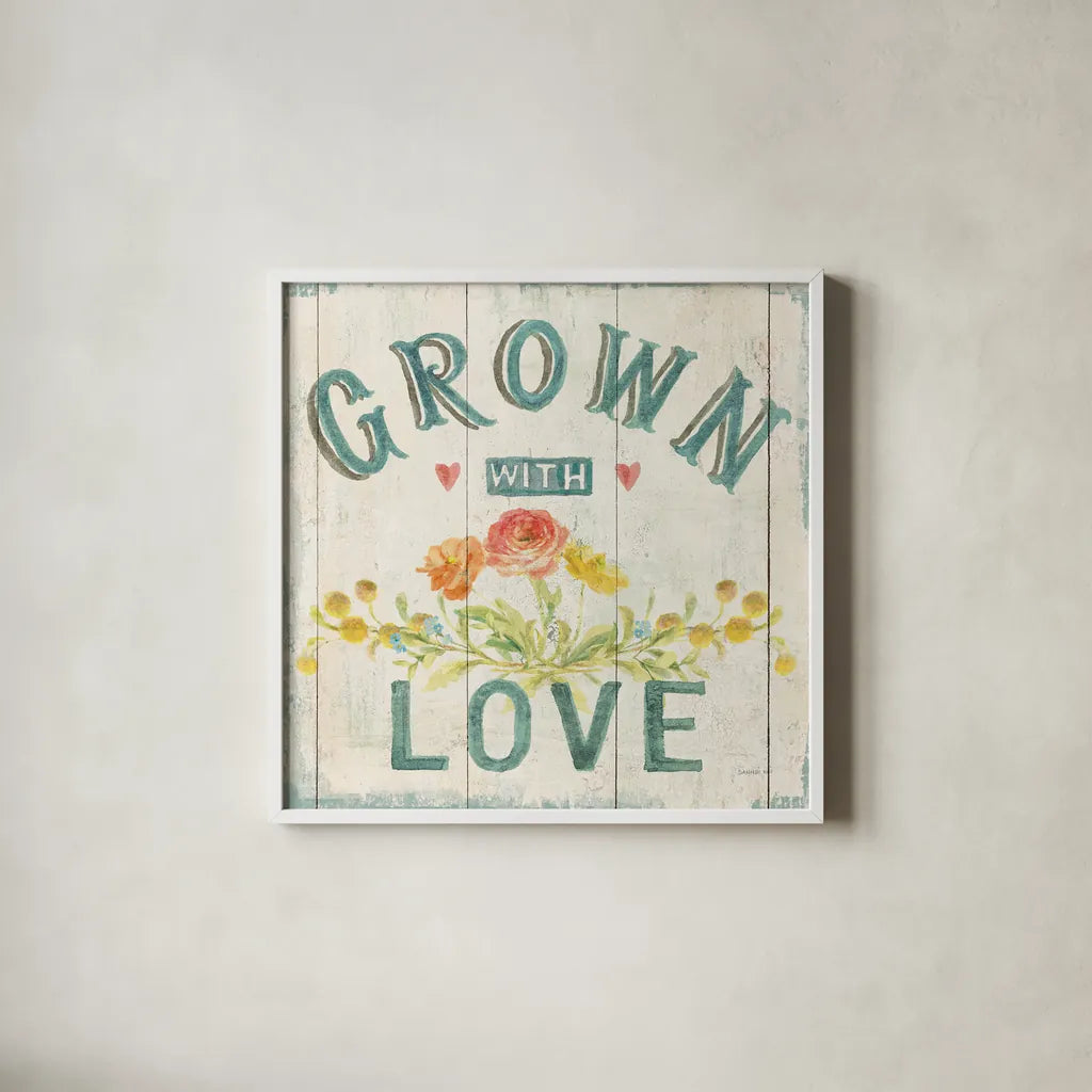 Full Bloom XIII Floral by Danhui Nai. Shown in a crisp white glass frame for a clean and minimalist style. Available as an archival giclee rolled canvas, fine art paper, or poster print. SKU 61819a.