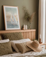 Full Sail I Crop by Danhui Nai. shown as a paper print in a natural frame. Available as a archival giclee rolled canvas, fine art paper, or poster print. SKU 70936h.
