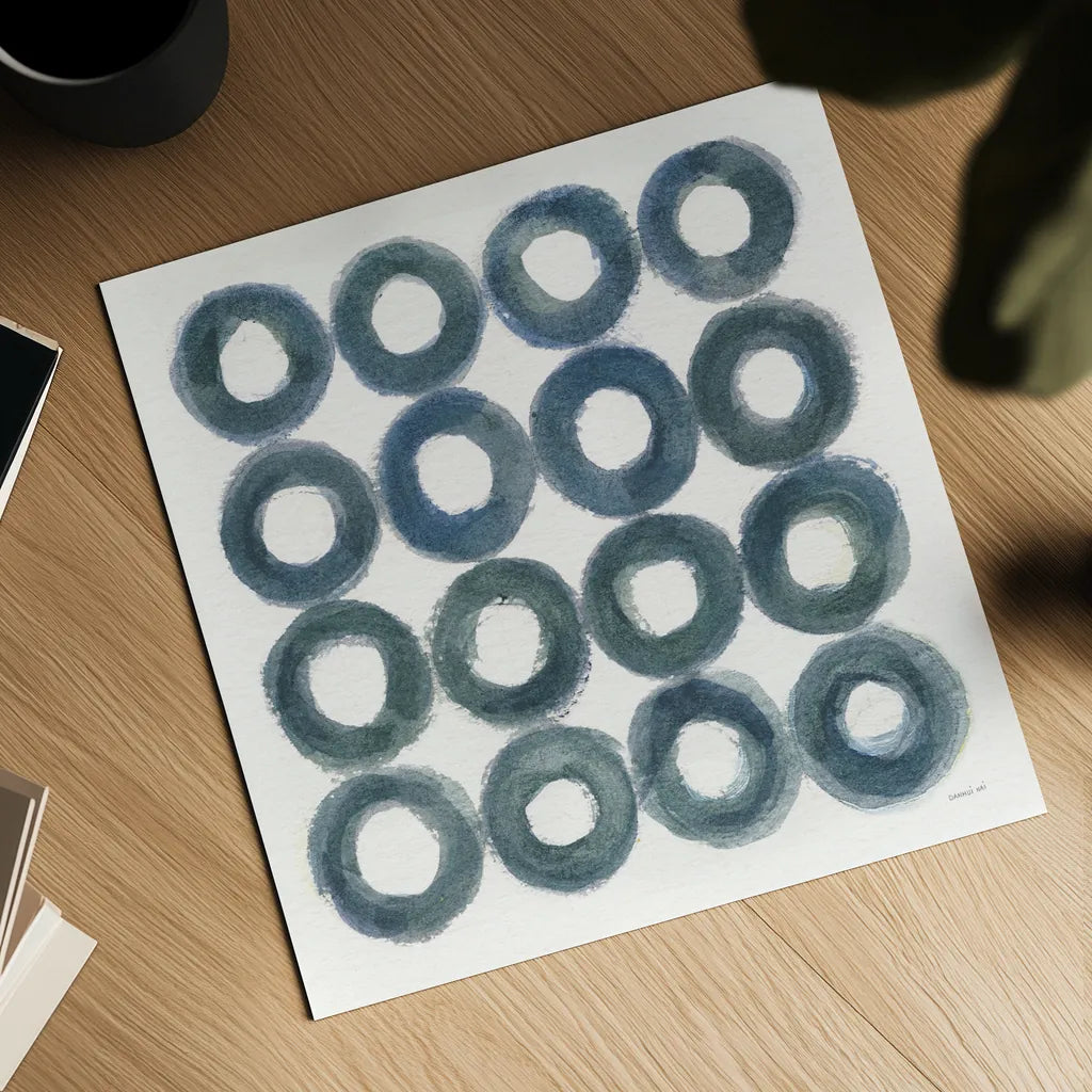Fullness of Circles by Danhui Nai. Shown as a detailed flat fine art print, highlighting archival giclee quality. Available as an archival giclee rolled canvas, fine art paper, or poster print. SKU 70424a.