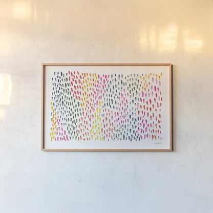 Fullness of Dots by Danhui Nai. shown as a paper print in a natural frame. Available as a archival giclee rolled canvas, fine art paper, or poster print. SKU 70423i.