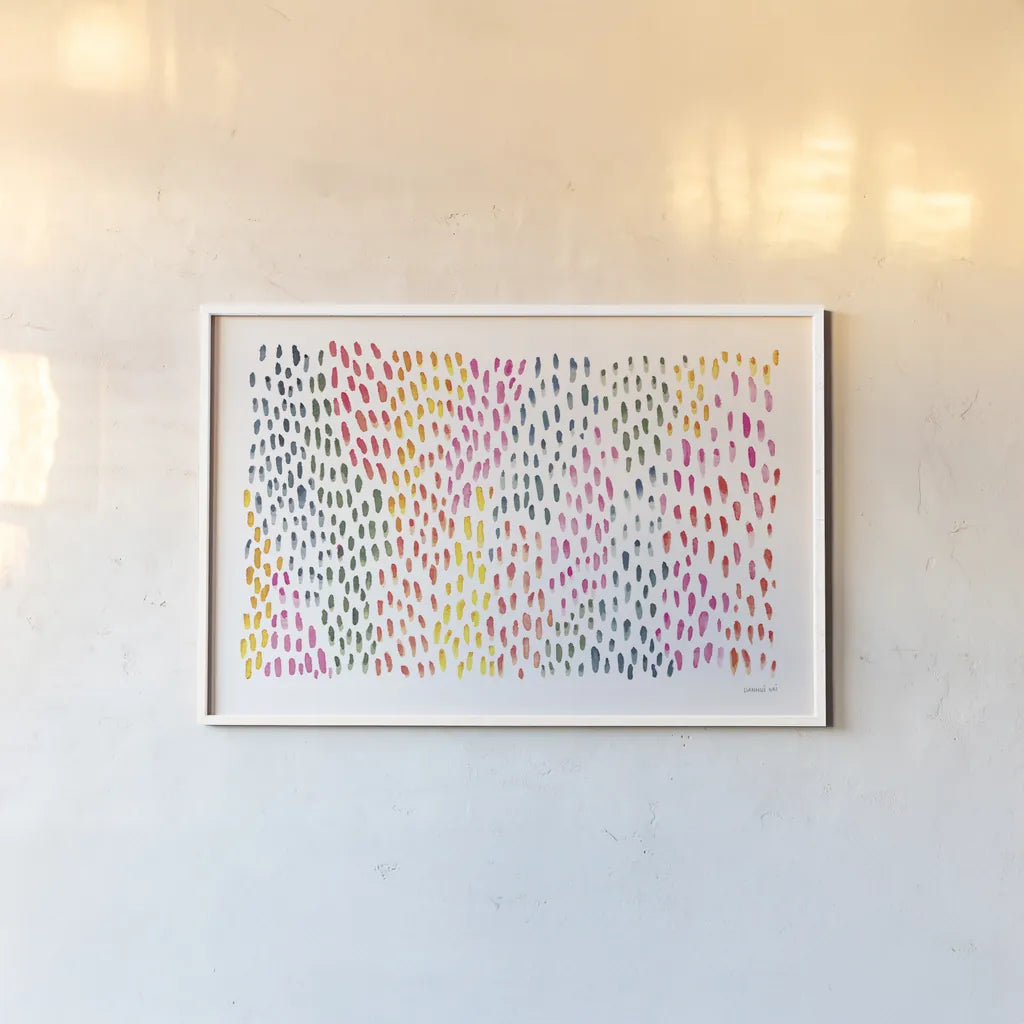 Fullness of Dots by Danhui Nai. shown as a paper print in a white frame. Available as a archival giclee rolled canvas, fine art paper, or poster print. SKU 70423i.