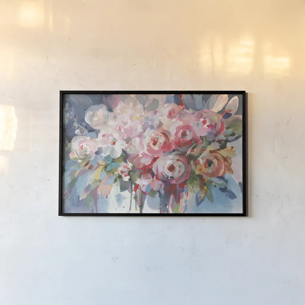 Fullness of Flowers by Danhui Nai. shown as a paper print in a black flame. Available as a archival giclee rolled canvas, fine art paper, or poster print. SKU 69676i.
