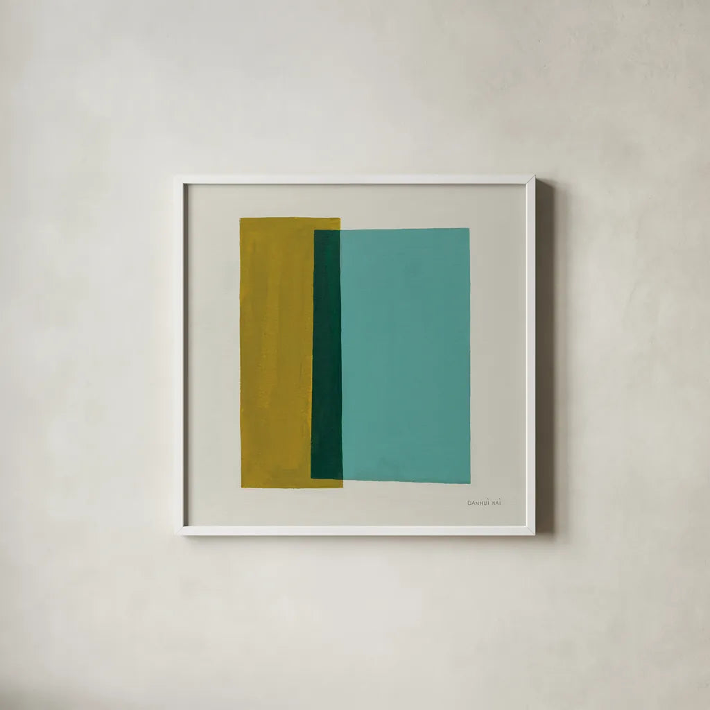 Fusion by Danhui Nai. Shown in a crisp white glass frame for a clean and minimalist style. Available as an archival giclee rolled canvas, fine art paper, or poster print. SKU 85835a.