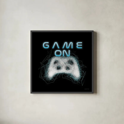Gamer II by Danhui Nai. Shown in a sleek black glass frame for a contemporary gallery look. Available as an archival giclee rolled canvas, fine art paper, or poster print. SKU 83917a.