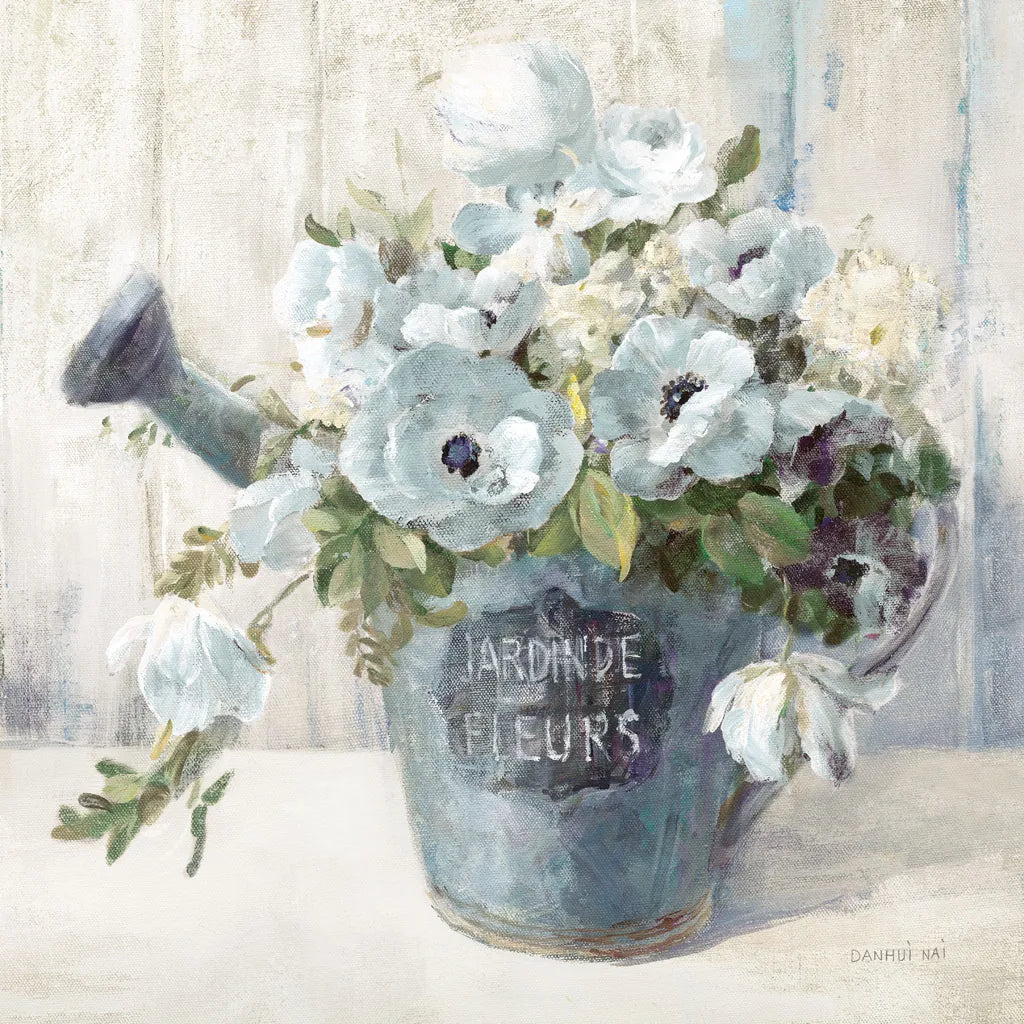 Garden Blooms II Blue Crop by Danhui Nai. SKU 44812a. Archival Giclee Fine art print for wall decor.