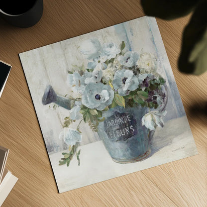 Garden Blooms II Blue Crop by Danhui Nai. Shown as a detailed flat fine art print, highlighting archival giclee quality. Available as an archival giclee rolled canvas, fine art paper, or poster print. SKU 44812a.