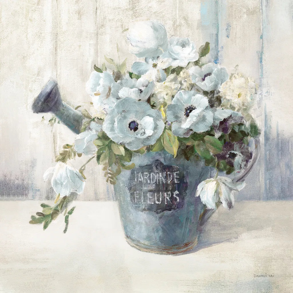 Garden Blooms II Blue Crop EB by Danhui Nai. SKU 81673a. Archival Giclee Fine art print for wall decor.