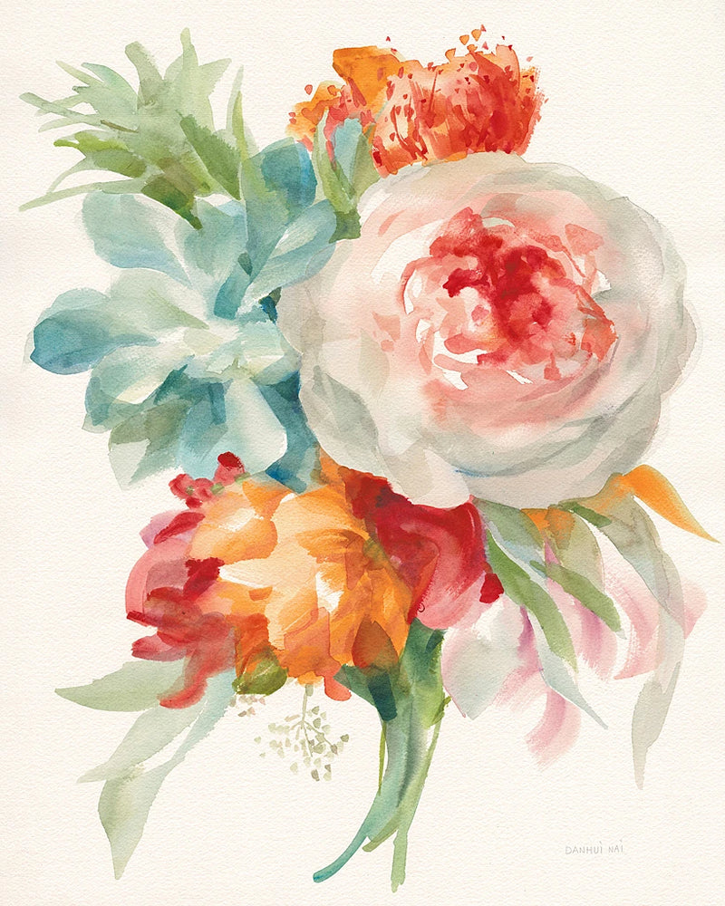 Garden Bouquet I Orange Red by Danhui Nai