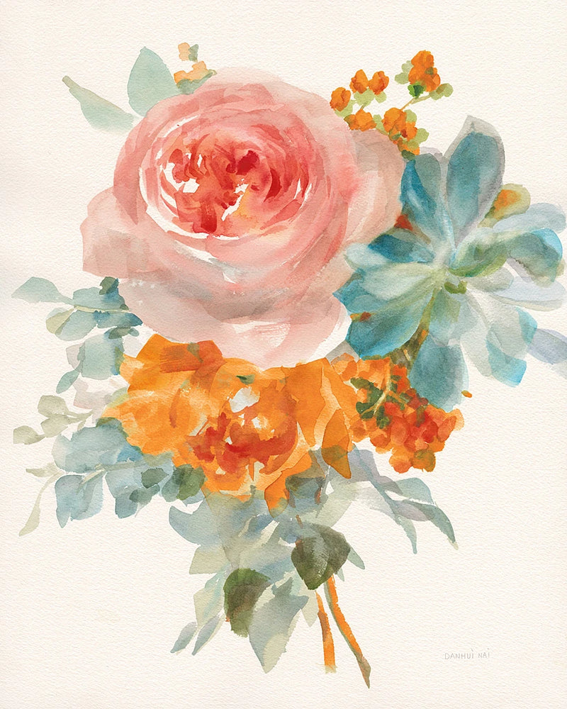 Garden Bouquet II Orange Red by Danhui Nai