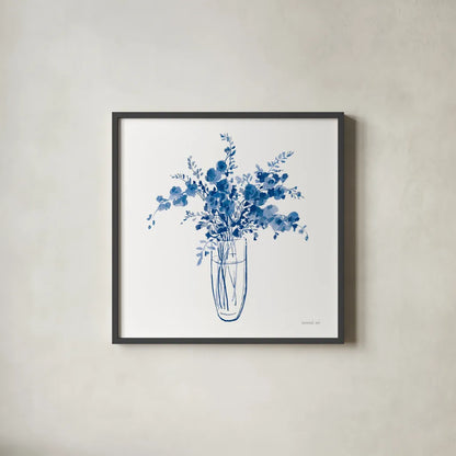 Garden Cuttings I by Danhui Nai. Shown in a sleek black glass frame for a contemporary gallery look. Available as an archival giclee rolled canvas, fine art paper, or poster print. SKU 75564a.