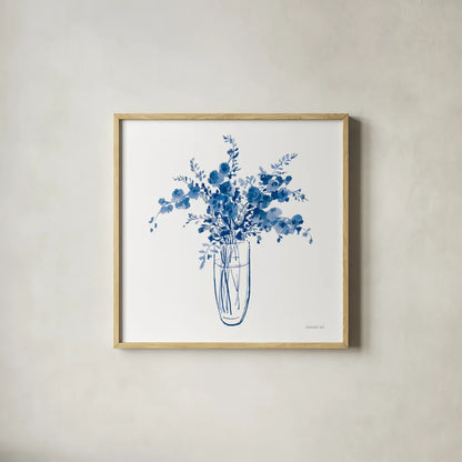 Garden Cuttings I by Danhui Nai. Shown in a natural wood glass frame for a timeless modern aesthetic. Available as an archival giclee rolled canvas, fine art paper, or poster print. SKU 75564a.