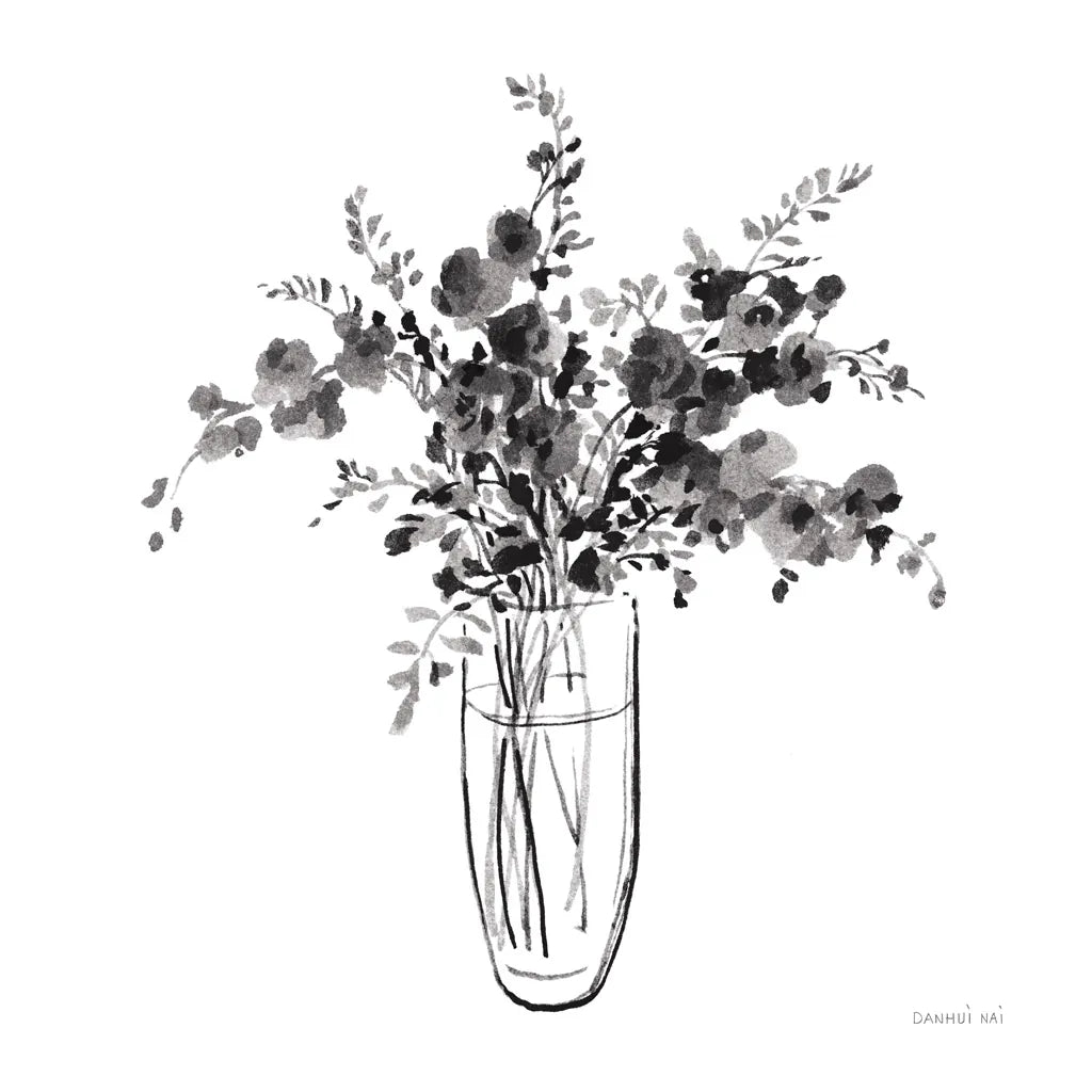 Garden Cuttings I Black by Danhui Nai. SKU 77414a. Archival Giclee Fine art print for wall decor.