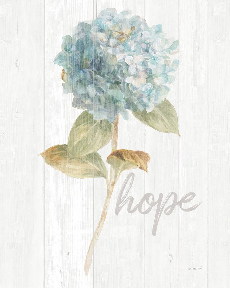 Garden Hydrangea on Wood Hope by Danhui Nai