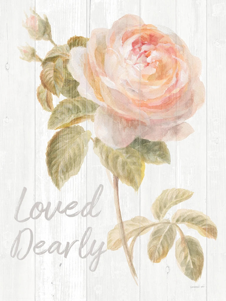 Garden Rose on Wood Dearly by Danhui Nai