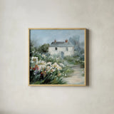 Garden View I by Danhui Nai. Shown in a natural wood glass frame for a timeless modern aesthetic. Available as an archival giclee rolled canvas, fine art paper, or poster print. SKU 93393a.