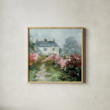 Garden View II by Danhui Nai. Shown in a natural wood glass frame for a timeless modern aesthetic. Available as an archival giclee rolled canvas, fine art paper, or poster print. SKU 93394a.