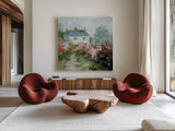 Garden View II by Danhui Nai. Shown as extra-large giant wall art in a modern living room. Available as an archival giclee rolled canvas, fine art paper, or poster print. SKU 93394a.
