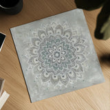 Gentle Mandala by Danhui Nai. Shown as a detailed flat fine art print, highlighting archival giclee quality. Available as an archival giclee rolled canvas, fine art paper, or poster print. SKU 86228a.