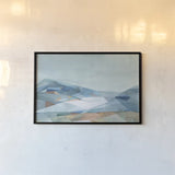 Geometric Mountain by Danhui Nai. shown as a paper print in a black flame. Available as a archival giclee rolled canvas, fine art paper, or poster print. SKU 64051i.