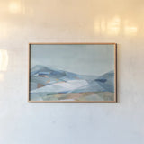 Geometric Mountain by Danhui Nai. shown as a paper print in a natural frame. Available as a archival giclee rolled canvas, fine art paper, or poster print. SKU 64051i.