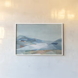 Geometric Mountain by Danhui Nai. shown as a paper print in a white frame. Available as a archival giclee rolled canvas, fine art paper, or poster print. SKU 64051i.