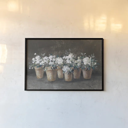 Geranium Glory I by Danhui Nai. shown as a paper print in a black flame. Available as a archival giclee rolled canvas, fine art paper, or poster print. SKU 84144i.